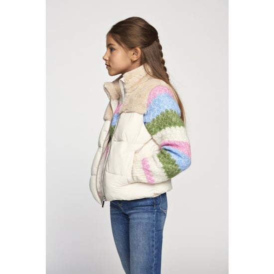 Only Kogwanja fur puffer mix waistcoat otw beige - Image 4