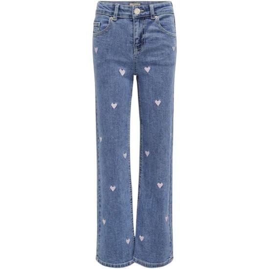 Only Kogjuicy wide leg heart emb jeans noos blue denim - Image 1