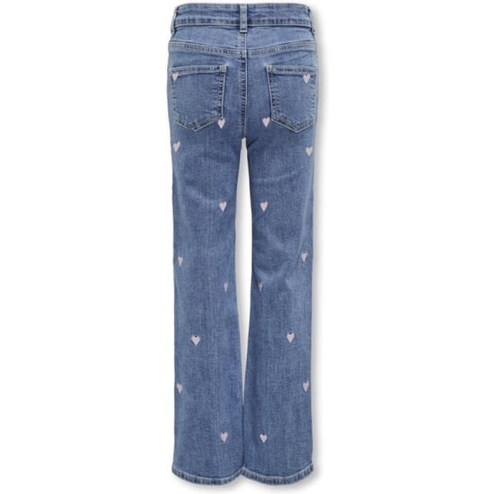 Only Kogjuicy wide leg heart emb jeans noos blue denim - Image 4