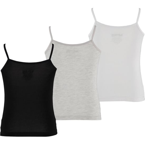 Apollo Meisjes bamboe singlet hemden 3-pack zwart grijs wit spaghettibandjes onderhemd - Image 3