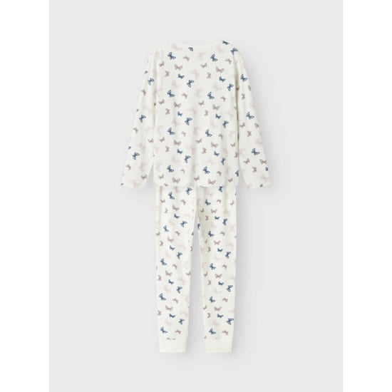 Name It Meisjes lange pyjama set nkfnightset vlinder print crème - Image 2