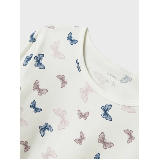 Name It Meisjes lange pyjama set nkfnightset vlinder print crème - Image 6
