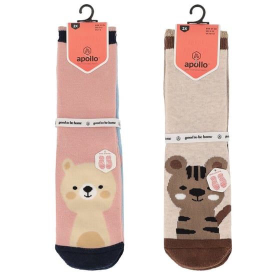 Apollo Huissokken meisjes kind 4-pack dierenprint antislip - Image 5