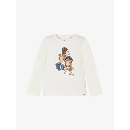 Mayoral Meisjes shirt longsleeve natural navy - Image 1