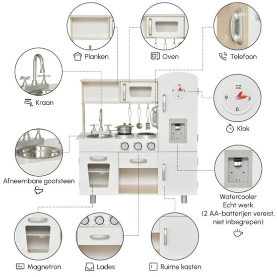 4goodz Uitgebreide speelkeuken kinderkeuken met toebehoren 30x74x81cm - Image 6