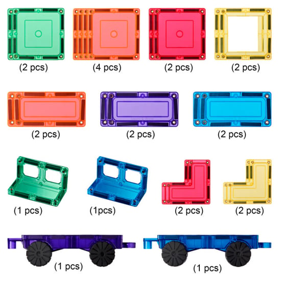 Learn and Grow Toys Learn and grow magnetische tegels auto pakket 28 delig - Image 4
