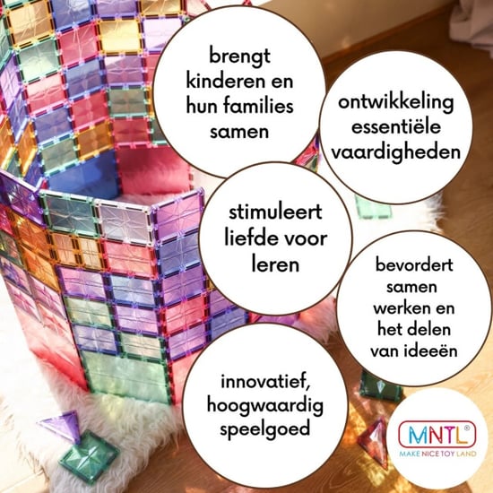 MNTL Magnetic tiles magnetische tegels pastel 120 stuks copy - Image 6