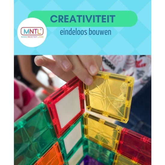 MNTL Magnetic tiles magnetische tegels rainbow 120 stuks - Image 3