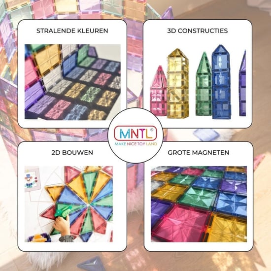 MNTL Magnetic tiles magnetische tegels pastel 108 stuks - Image 6