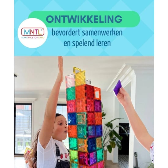 MNTL Magnetic tiles magnetische tegels rainbow 120 stuks - Image 5