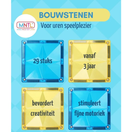 MNTL Magnetic tiles magnetische tegels rainbow 29 stuks - Image 3