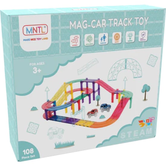 MNTL Magnetische autobaan racebaan regenboog 108-delig - Image 2