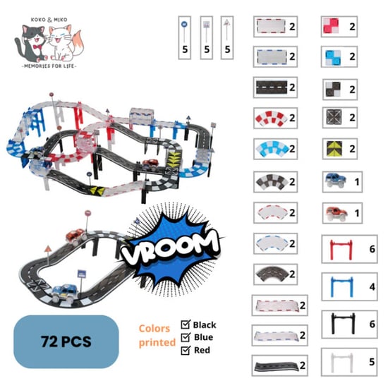 MNTL Magnetische autobaan set 72-delig - Image 2