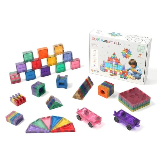 MNTL Magnetic tiles magnetische tegels rainbow sterren 182 stuks - Image 4