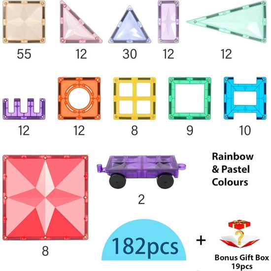 MNTL Magnetic tiles magnetische tegels rainbow sterren 182 stuks - Image 6