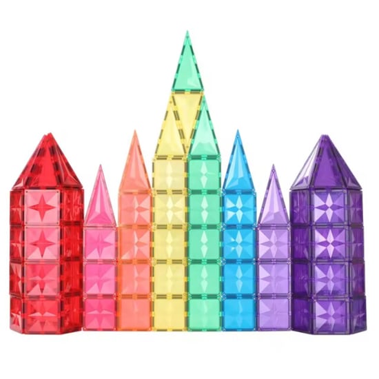 MNTL Magnetische tegels bouwspeelgoed rainbow 62-delig - Image 2