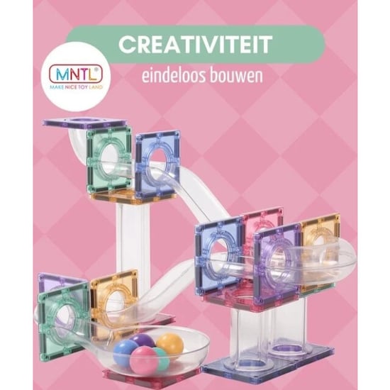 MNTL Magnetische knikkerbaan 80delig pastel - Image 3