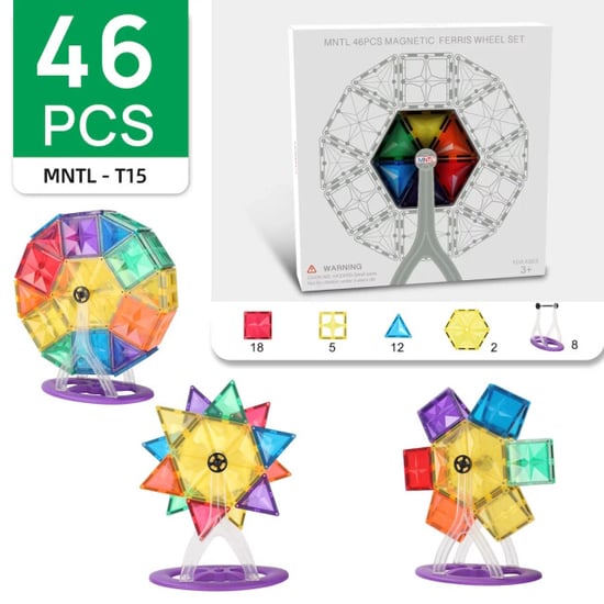 MNTL Magnetische tegels rainbow draaimolen 46 stuks - Image 1