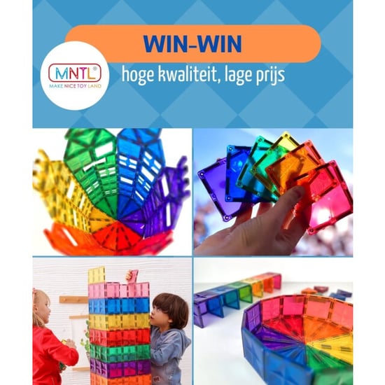 MNTL magnetic tiles magnetische tegels 72 stuks magnetisch bouwspeelgoed - Image 5