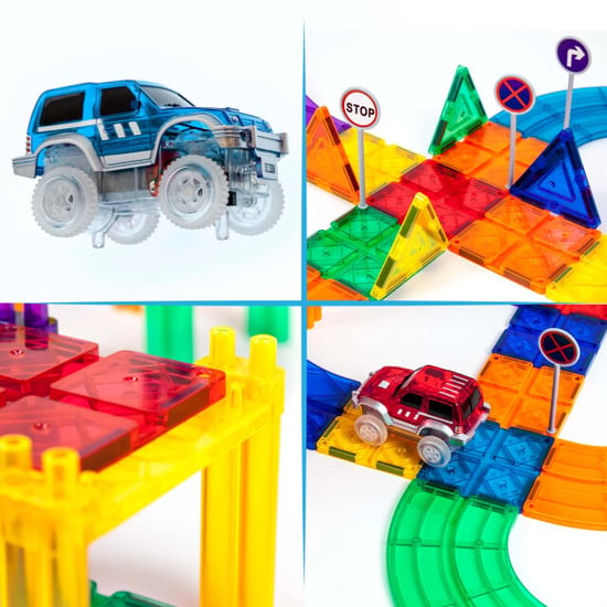 Picasso Tiles Picassotiles magnetische tegels racebaan met led-auto's 50 stuks - Image 5
