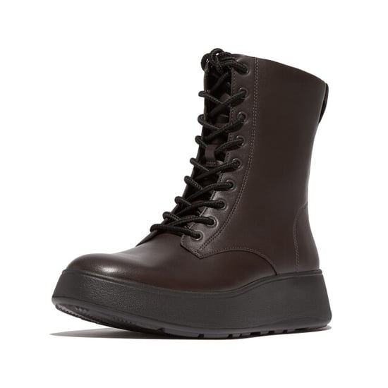 FitFlop F-mode leather lace-up flatform ankle boots - Image 3