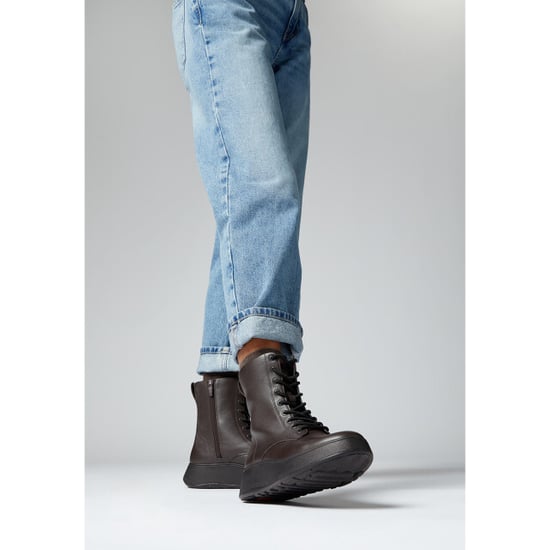 FitFlop F-mode leather lace-up flatform ankle boots - Image 5