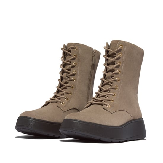 FitFlop F-mode suede lace-up flatform ankle boots - Image 4