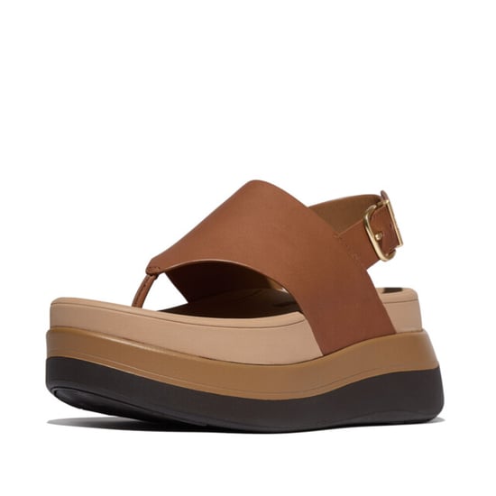FitFlop F-mode stack leather back-strap toe-post sandals - Image 1