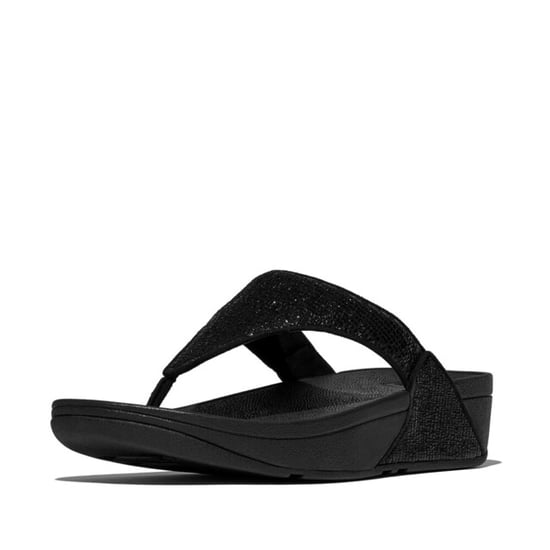 FitFlop Lulu crinkled-shimmer toe-post sandals - Image 1