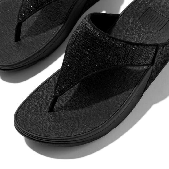 FitFlop Lulu crinkled-shimmer toe-post sandals - Image 6
