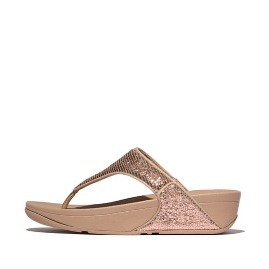 FitFlop Lulu crinkled-shimmer toe-post sandals - Image 5
