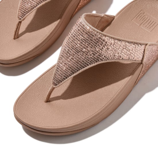 FitFlop Lulu crinkled-shimmer toe-post sandals - Image 6