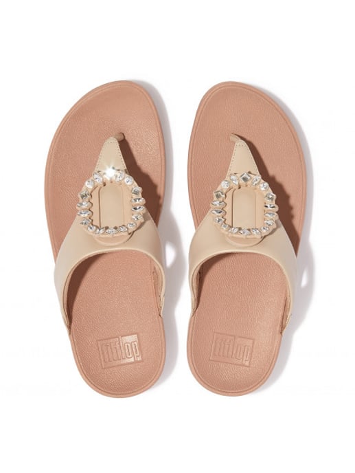 FitFlop Lulu crystal-circlet leather toe-post sandals - Image 5
