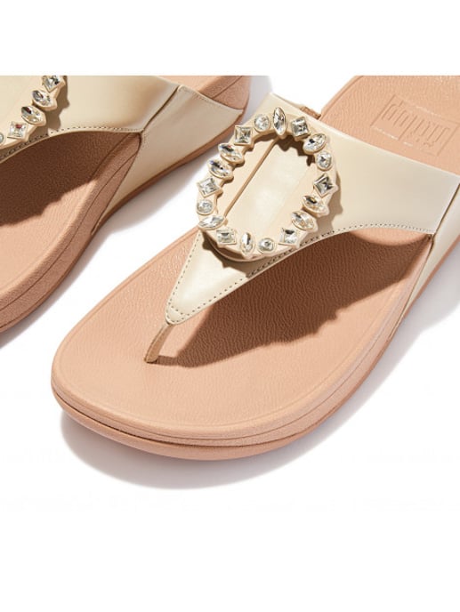 FitFlop Lulu crystal-circlet leather toe-post sandals - Image 6