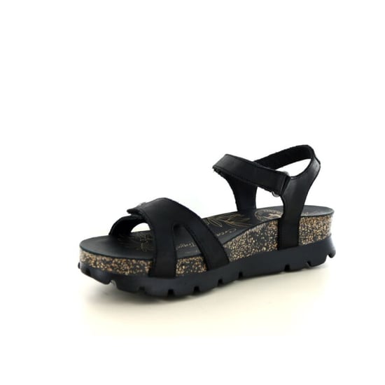 Panama Jack Dames Wedge Zwarte Leren Platform Sandalen - Sulia B2 - Image 2