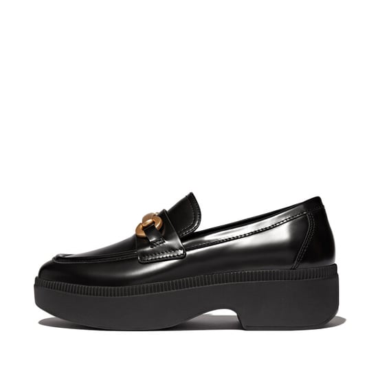 FitFlop F-luma chunky-snaffle box-leather d/wedge loafers - Image 3