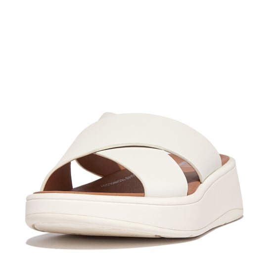 FitFlop F-mode leather flatform cross slides - Image 1