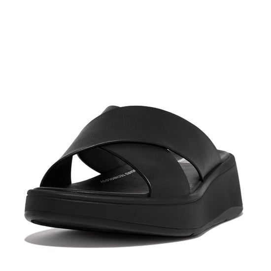 FitFlop F-mode leather flatform cross slides - Image 1