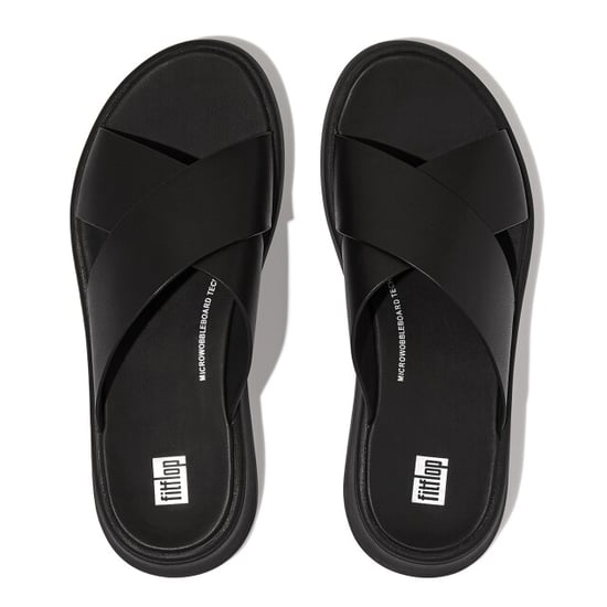 FitFlop F-mode leather flatform cross slides - Image 2