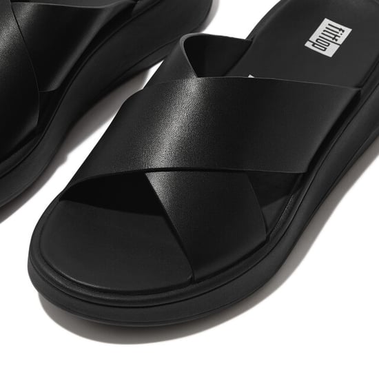 FitFlop F-mode leather flatform cross slides - Image 4