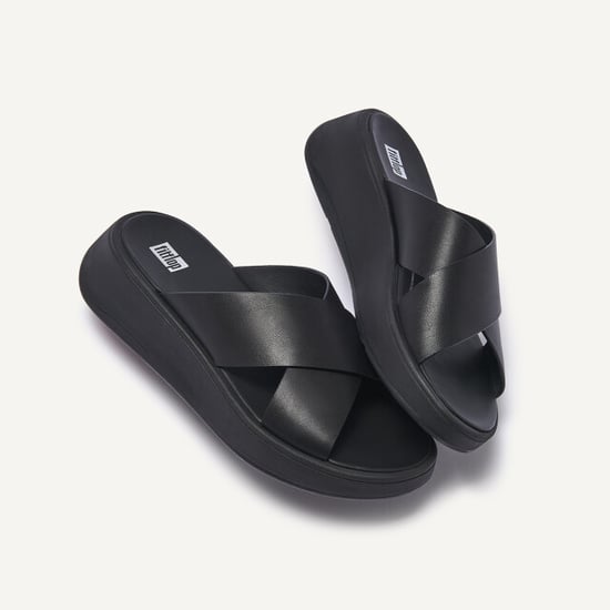 FitFlop F-mode leather flatform cross slides - Image 6