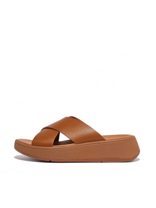 FitFlop F-mode leather flatform cross slides - Image 3