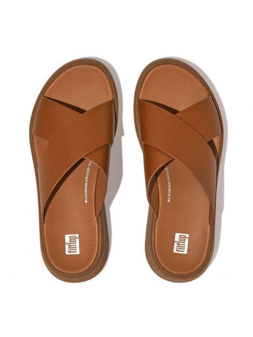 FitFlop F-mode leather flatform cross slides - Image 5