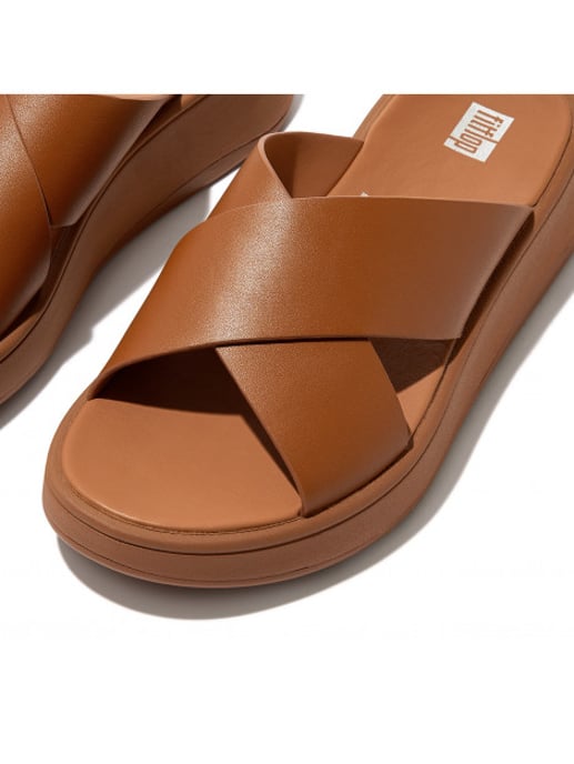 FitFlop F-mode leather flatform cross slides - Image 6