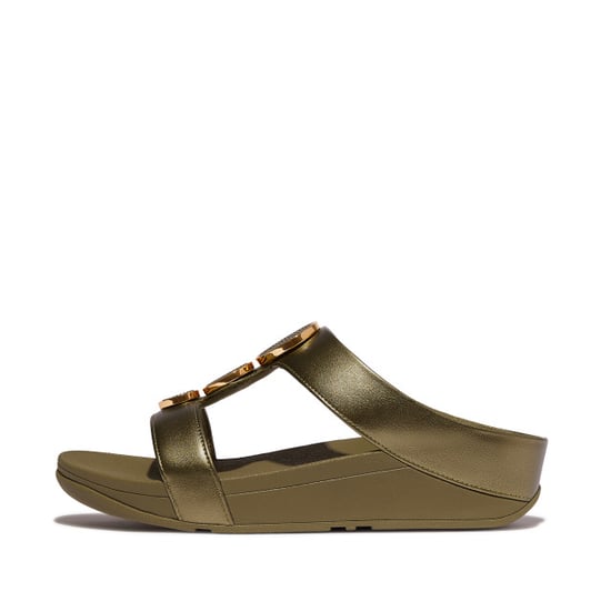FitFlop Halo bead-circle metallic h-bar slides - Image 6