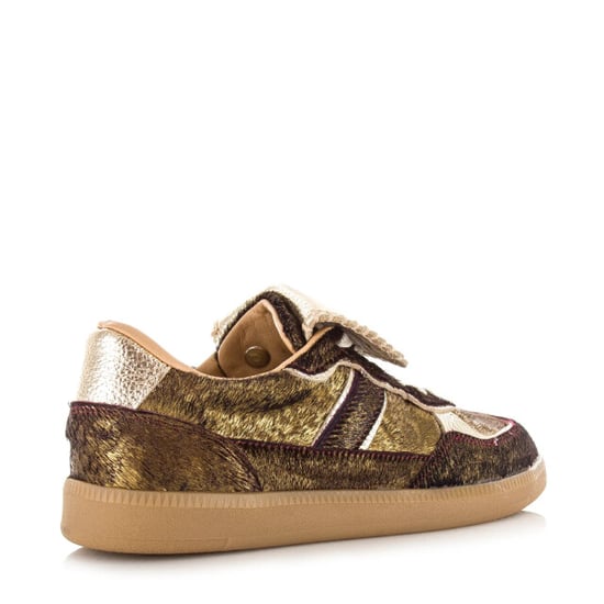 Babouche Ira dark brown gold lage sneakers dames - Image 3