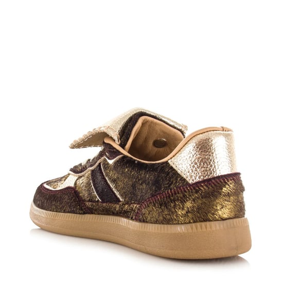 Babouche Ira dark brown gold lage sneakers dames - Image 5