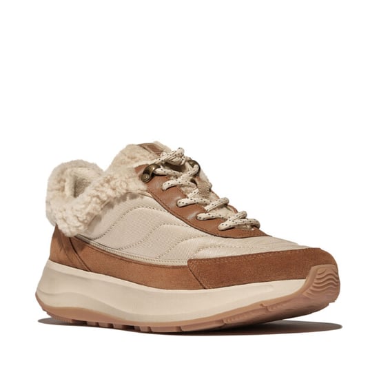 FitFlop F-mode flow shearling-mix sneakers - Image 1