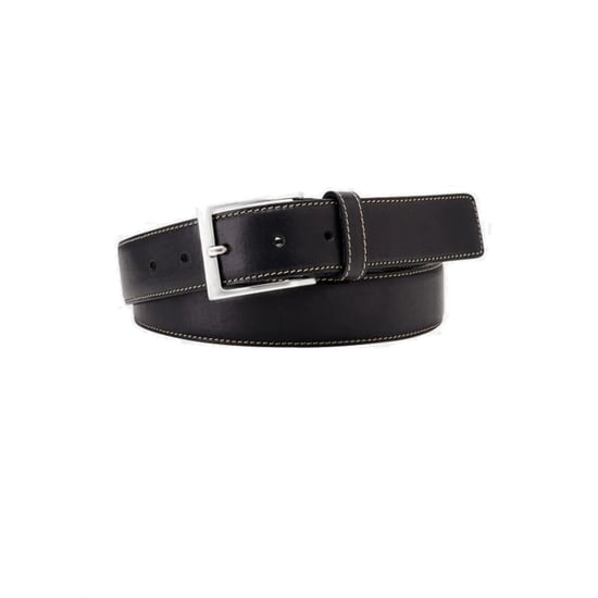 Michaelis Belt leather black contrast stiksel - Image 2