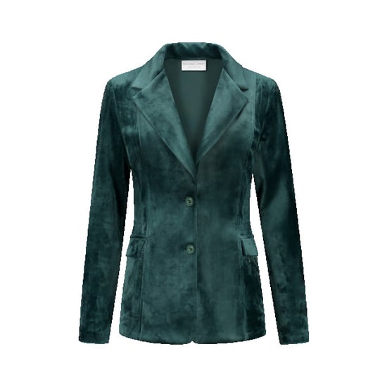 Helena Hart 7425uni blazer velour midi uni green - Image 1